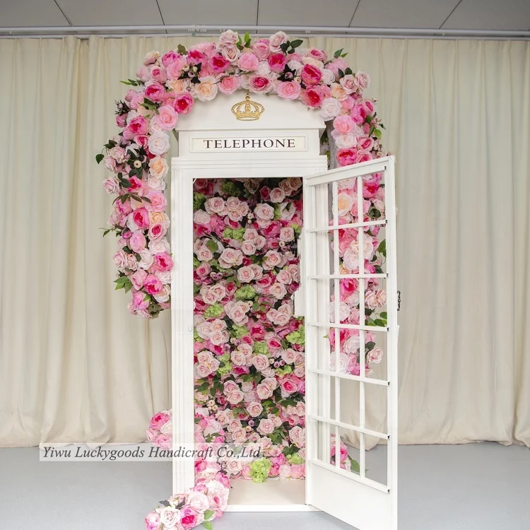 LFB1300 artificial rose and hydrangeas round arch backdrop for wedding decorations