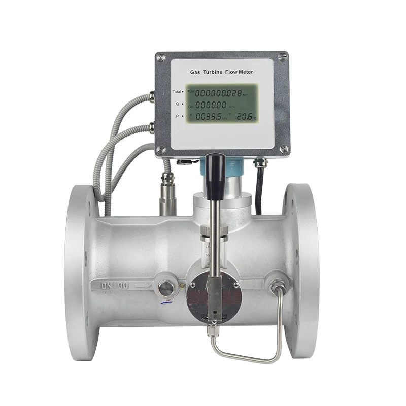 DN25 small size battery power 24VDC natural gas turbine flow meter factory for gas trading