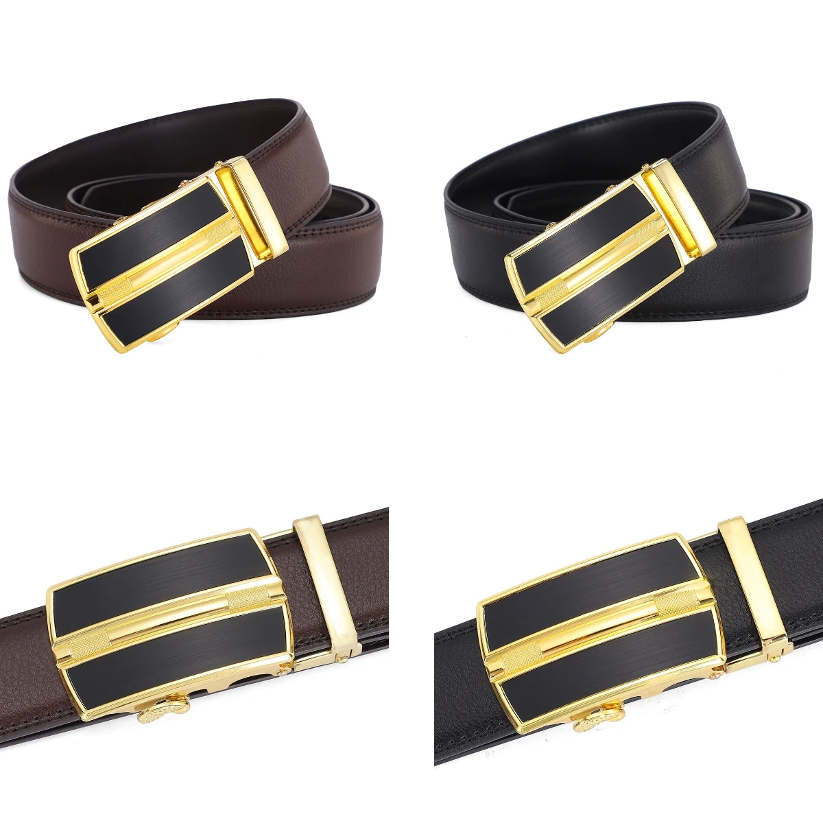 Factory Production Wholesale Cool Zinc Alloy 35mm Belt Automatic Buckle Cowhide Belt Cool Business Ratchet Buckle For Men
