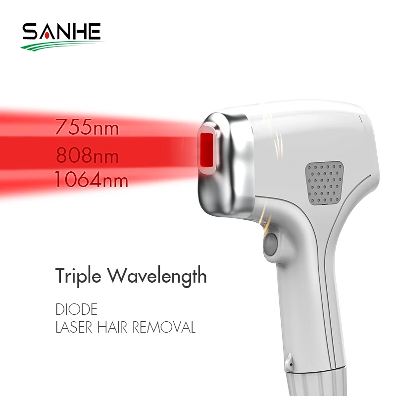 SANHE 2000W Triple Wavelength Diode Laser 755 808 1064 808Nm Diode Laser Hair Removal Beauty Equipment
