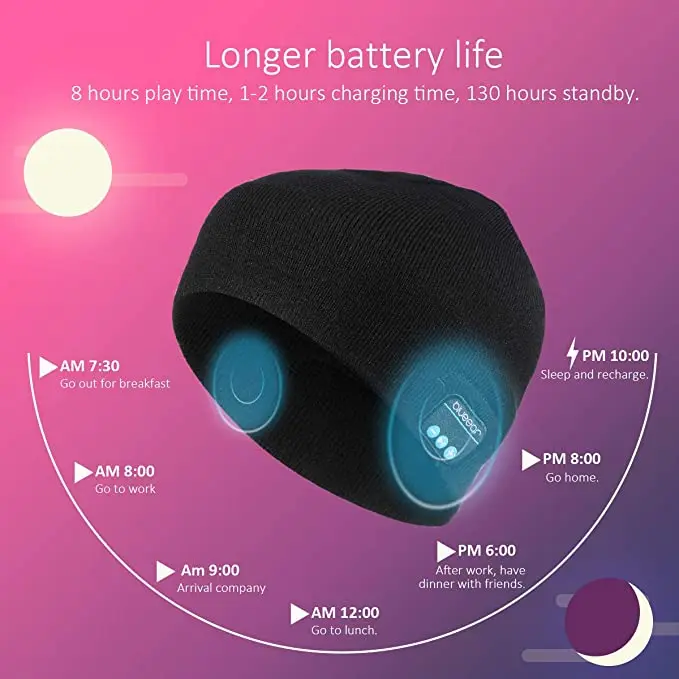 2022  Sport Hats Custom Wireless Music Hat Beanie With Earphone Bt Headphones Beanie Hat