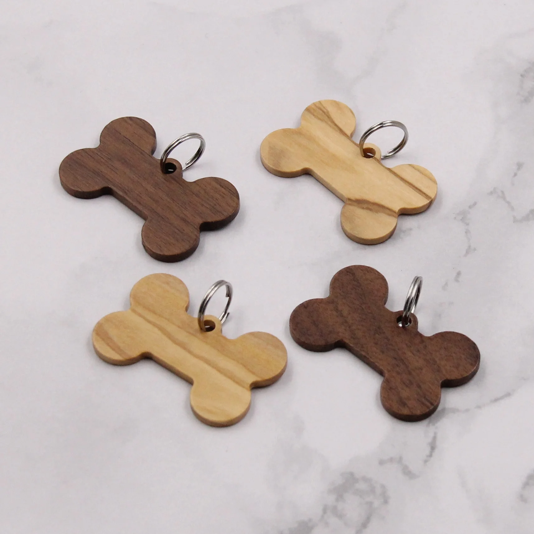 Factory Available Wooden Puppy for Pet Collar Laser Engrave Dog CatTag Blank Wood Charms