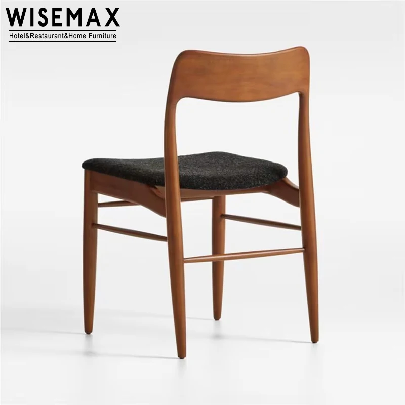 WISEMAX FURNITURE Traditional vintage hotel furniture brown ash wood frame high back accent chair wooden dining chair for home