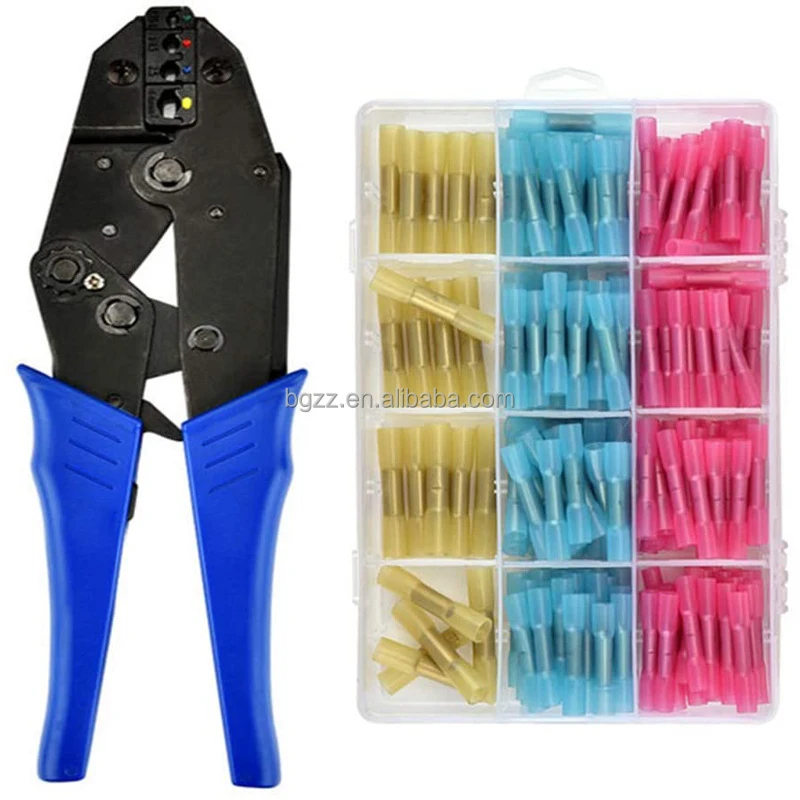 wholesale heat shrinkable tube terminal crimping tool set 200PCS insulated middle connection terminals