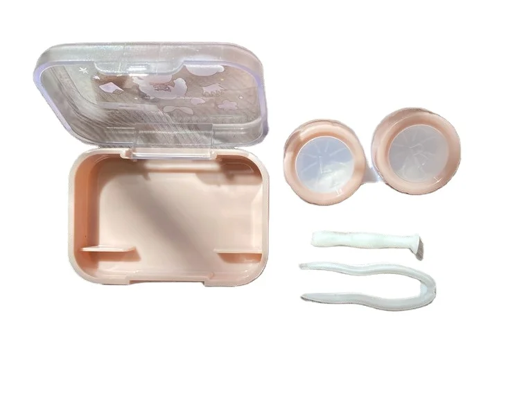 Colorful Contact Lens Container Holder, Outdoor Portable Mini Contact Lens Soak Storage Kit for Travel & Home