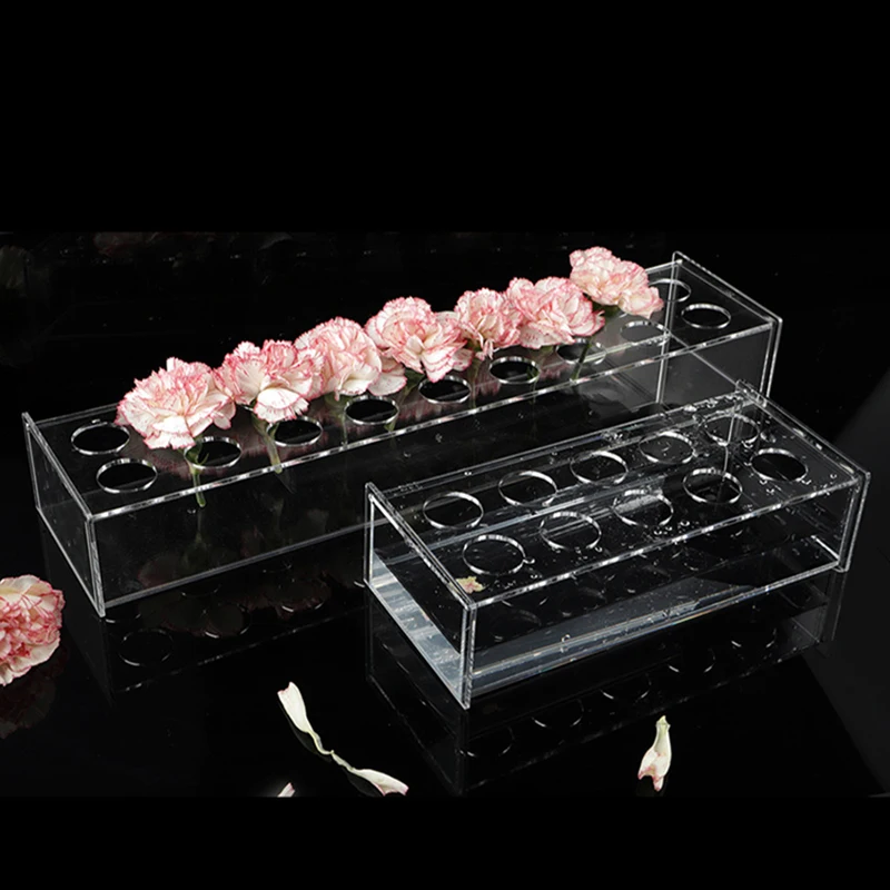 Weddings Desktop Center Decoration Flowers box Rectangular Home Decoration Transparent Acrylic Vase