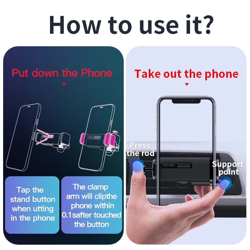 
2020 Best Selling Air Vent Mount Magnetic Car Holder Mobile Cell Phone Holder Magnet Holder Samrtphones Automobile Place 