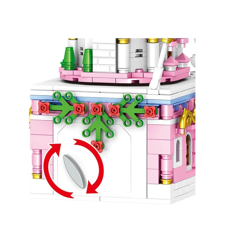 Hot Moc Brick House Castle Building Toy Music Box Castle Build Block with Sound and Light