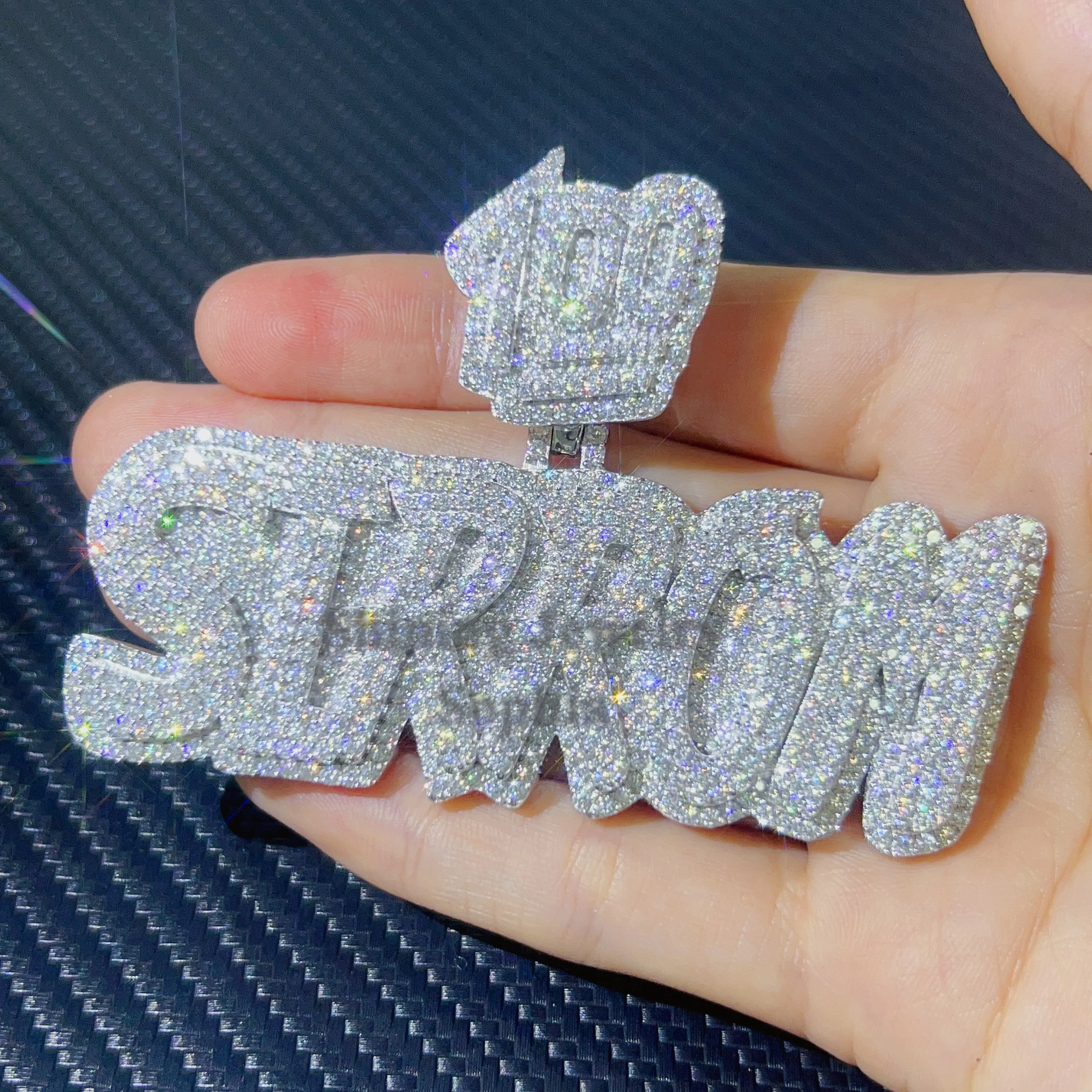 Hip Hop Jewelry Mens Iced Out Custom Letter Pendant 925 Sterling Silver VVS Moissanite Diamond Number Name Initial Logo Pendants