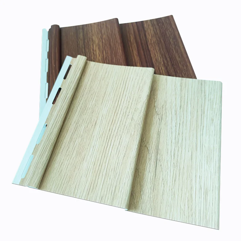 Factory Custom Color 10inch Waterproof 1mm Wooden Laminated PVC Vinyl Siding Interior Cladding Wall Panel Board