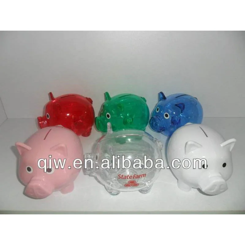 Chinese promotional items Cheap acrylic piggy bank for sale Customization logo Money box