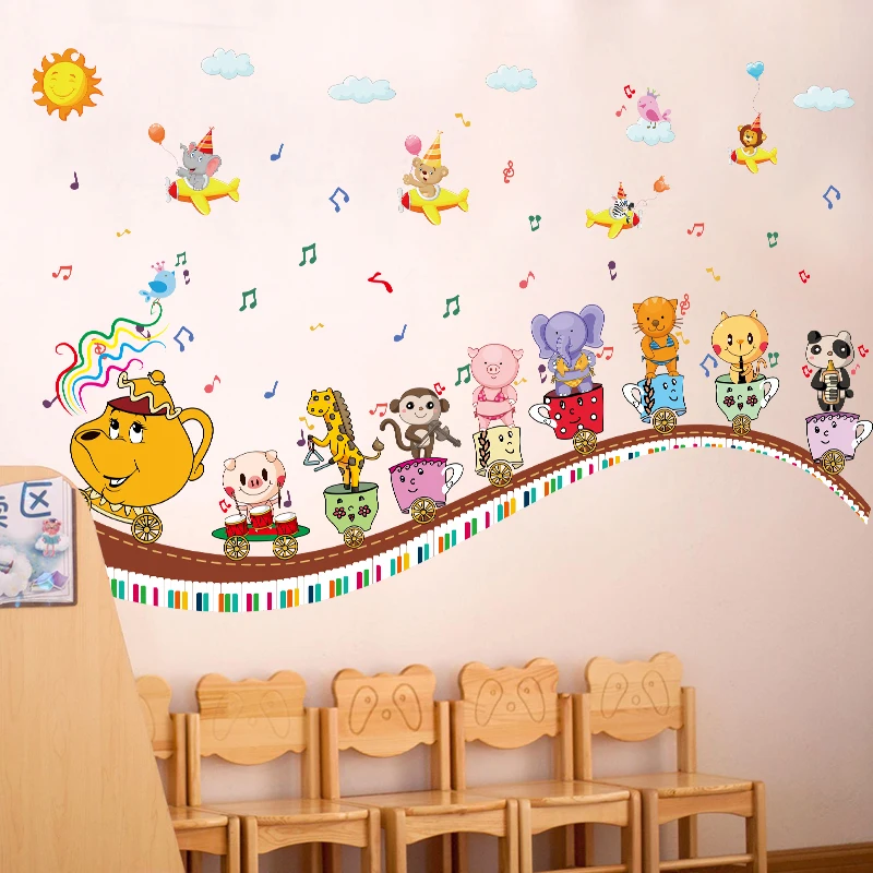 music wall sticker children room sticker animal wall sticker