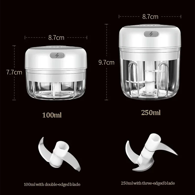 
Wireless USB Charging Electric Mini Garlic Crusher Press Blender Grinder Garlic Chopper 
