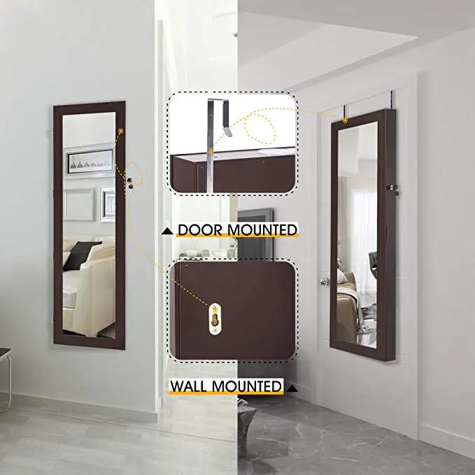 wooden jewelry showcases display  mirror cabinet