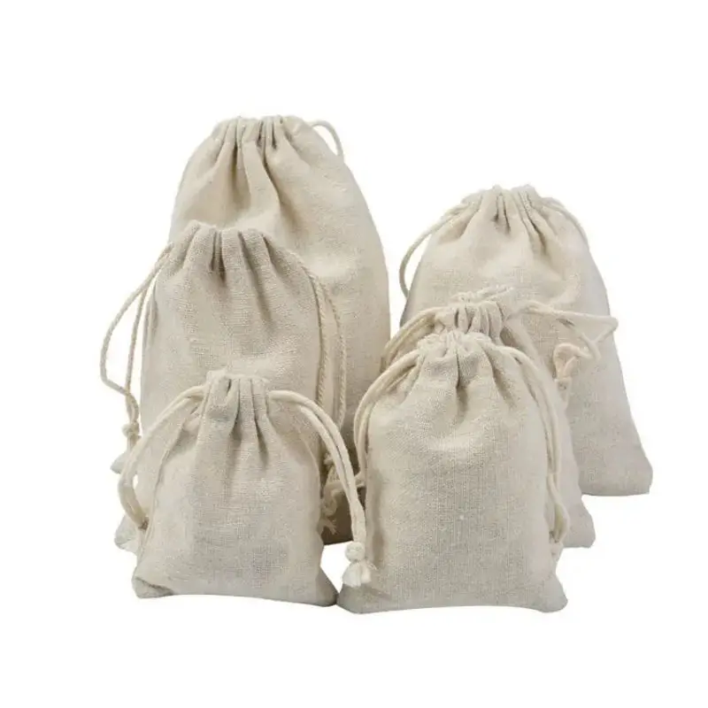 Cross Border Popular Custom Printed Canvas Backpack Eco Friendly Cotton Drawstring Bags