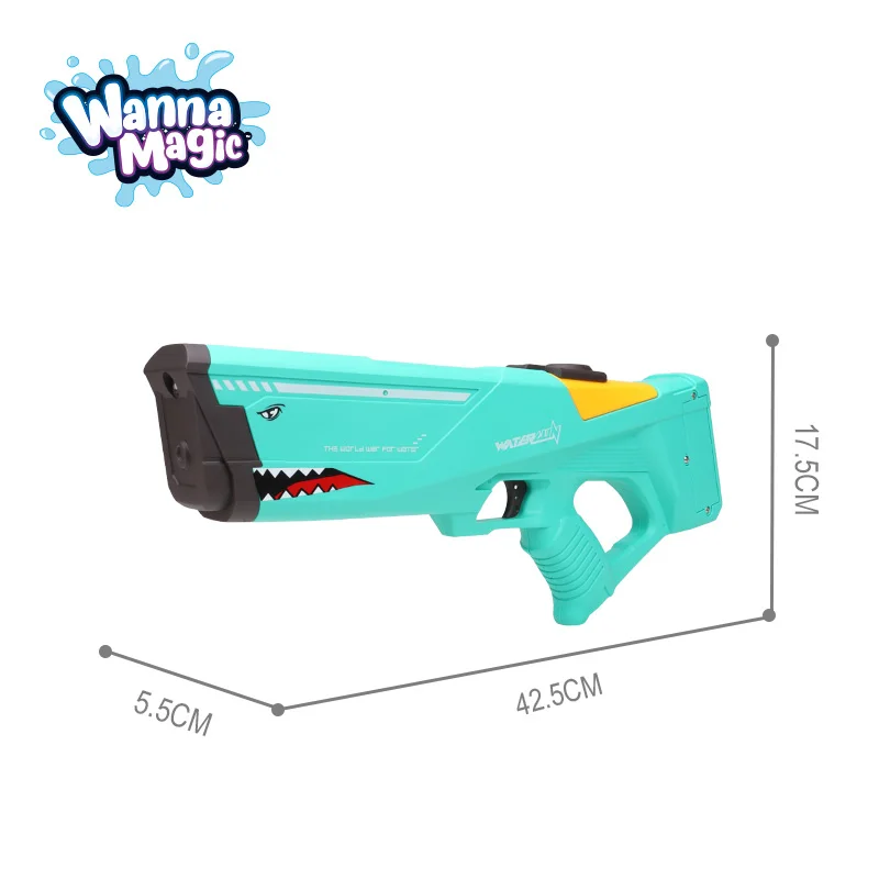Hot Summer Sale PC Plastic Material Electric Long Distance Water Gun Automatic Burst Shark Design for Kids and Adults