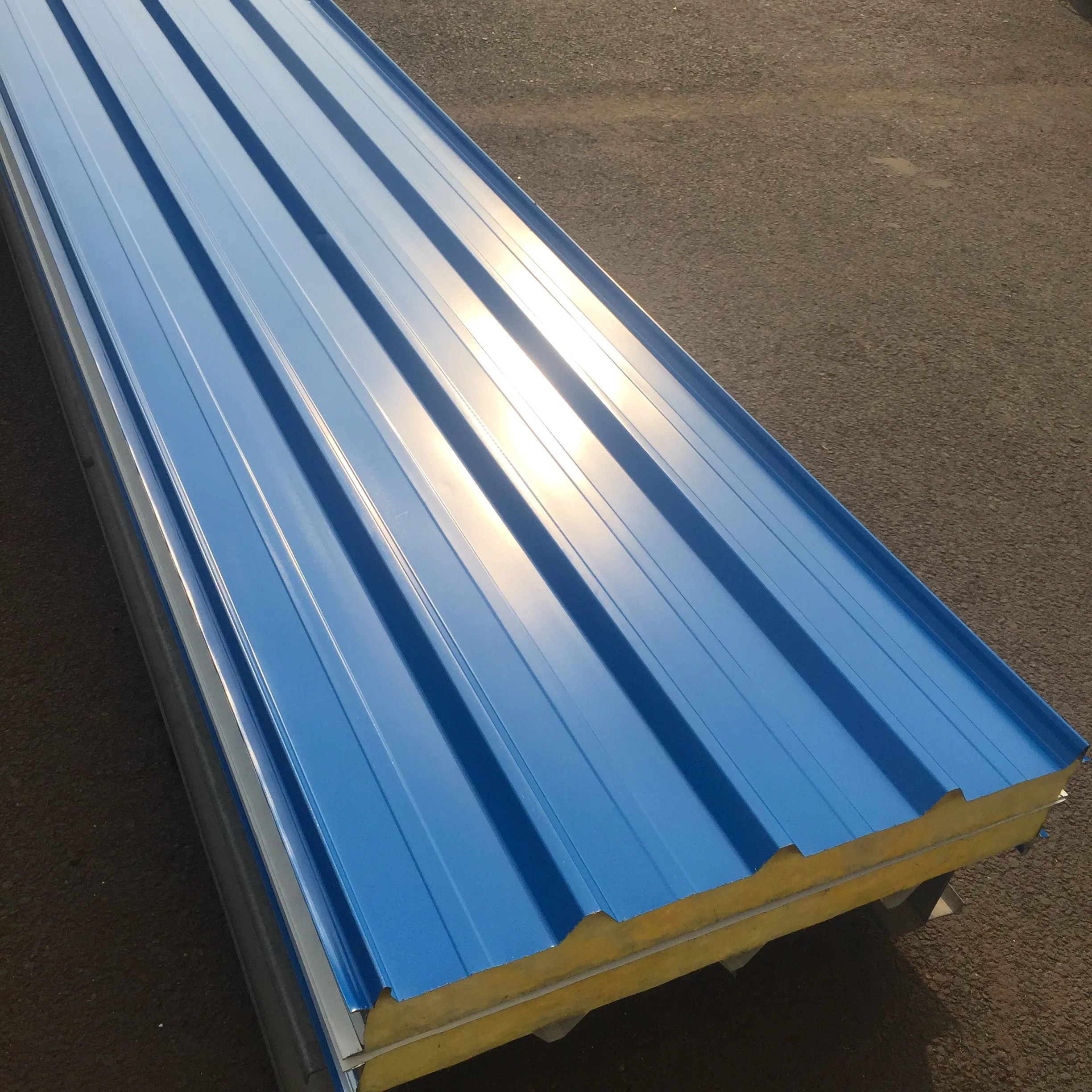 50mm rock wool sandwich material roof panel,sandwich wall panel, rock wool sandwich material for factory house farm house