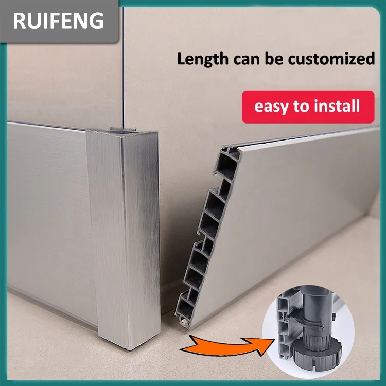 Home Furniture Metal Decorative Kitchen Floor Baseboard Line Aluminum Skirting Profiles