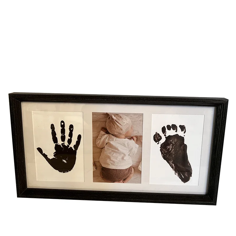 Mengkai Eco-friendly Black Baby Photo Frame with inkpad for wall Decor