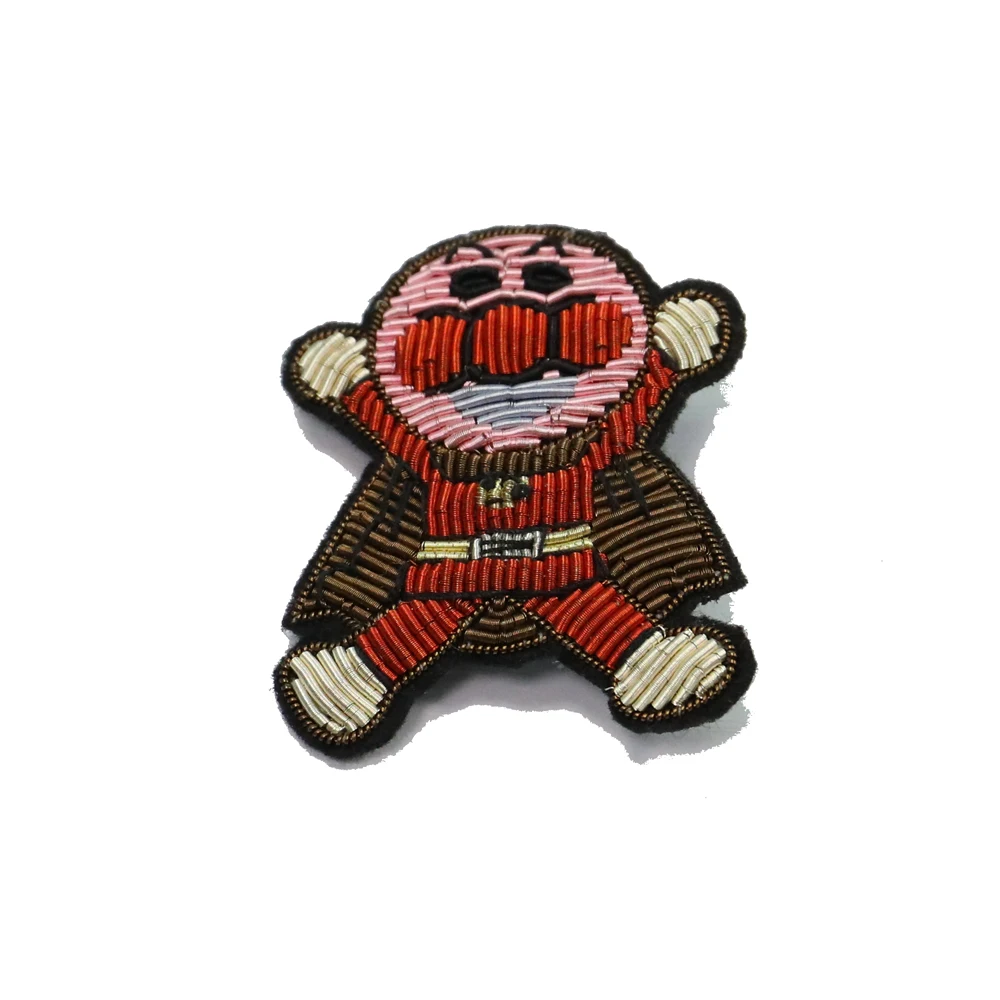 eco-friendly initial fabric beast mode stoned applique embroidery rock indian silk patches