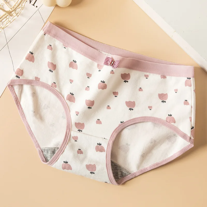 Y007-1 Wholesale Panties Kids Underwear Love Printing Cotton Sweet Teens Underwear / Cotton Daily Spandex Hipster for Children