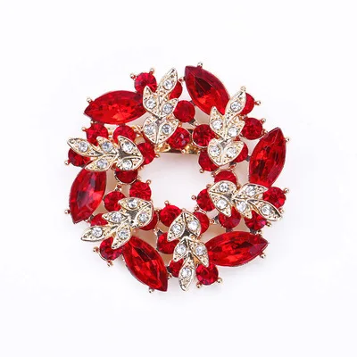 High Quality  Fancy Bouquet Brooch Pin Beautiful Crystal  Floral Garland Assorted Colors Flower Brooches