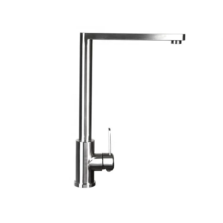 Современный квадратный смеситель для горячей и холодной воды на раковину из нержавеющей стали 304 с одной ручкой, кухонный черный смеситель