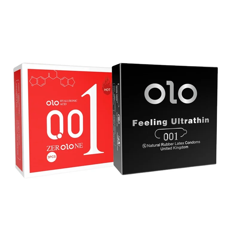 Boxed Olo 0.01 Condom Ultrathin Waterborne Polyurethane Kondom Penis Private Label Condom Adult Sex Product For Men
