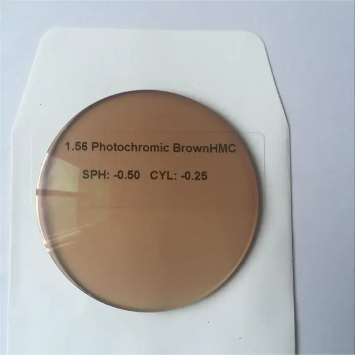 Hot selling PBX resin lens 1.56 photo brown optical lenses for eyewear