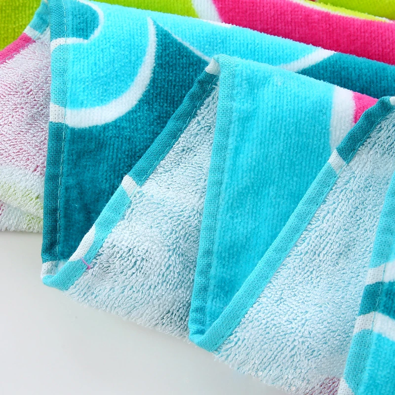 Low Qty Custom Cotton Terry Digital Printed Beach Towel for Kids Adults Velour Fabric Customize Size Sports Beach Towel
