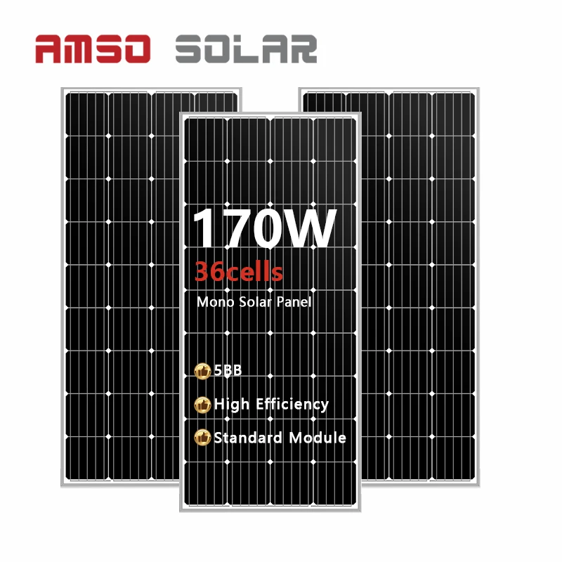 High transmission monocrystalline 170W 175W 180W 185W 190W solar panel small solar panel