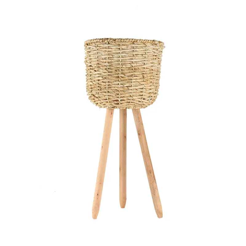 CNLF Современный Дизайн комнатные/уличные цветочные горшки и плантаторы стоят оптом с деревянными ножками отделкой