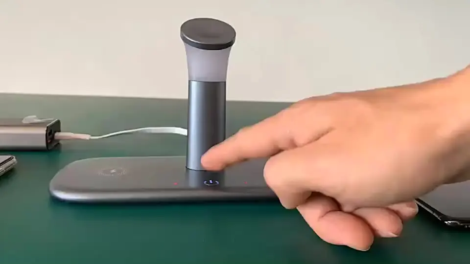 
New products 15W 5 in 1 fast wireless charger with LED night light stand wireless charging dock 
