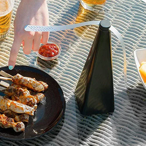 Better Bug Fan Fly 2022 New Black Non-Chemical Best Solution Shoo Flies Away Portable Fly Fan for Tables Food Protector