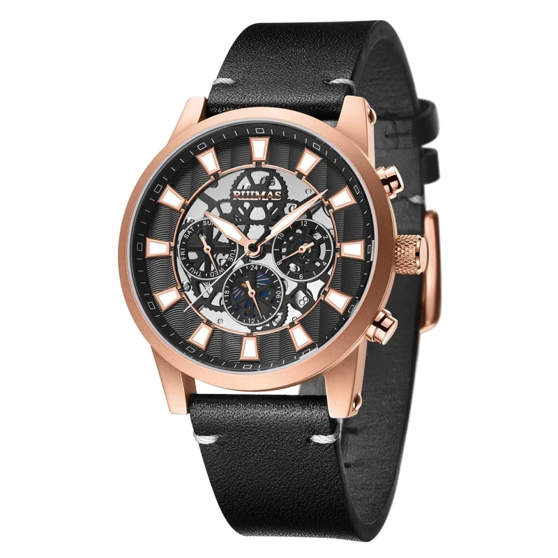 Montre Homme Luxury Military Leather Mechanical Watches Auto Date Waterproof Automatic Watch For Men