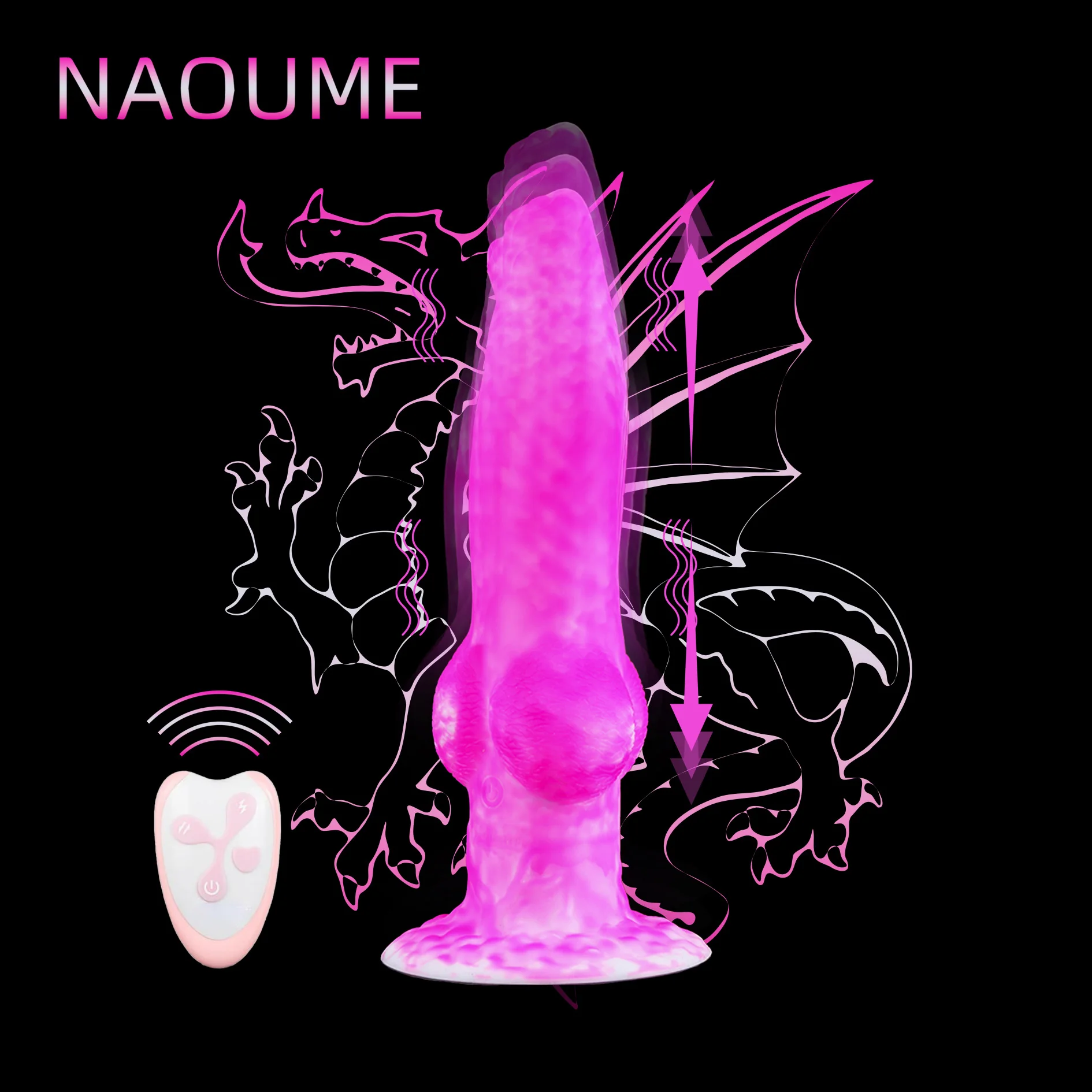 Remote control vibrating dragon fat soft dildo huge fantasy monster silicone big dildo for men and women Sex Toys For Man