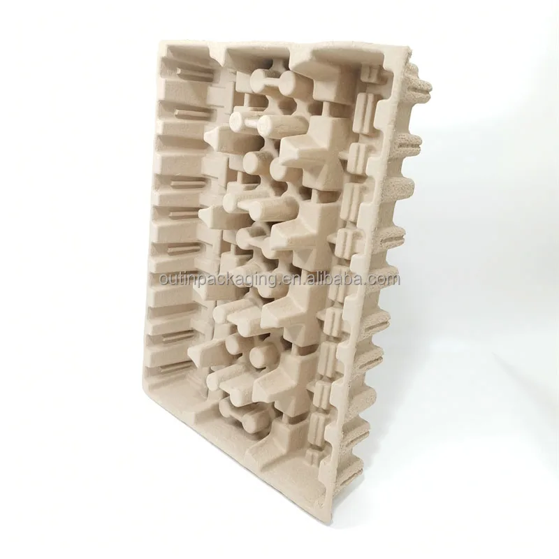 custom biodegradable Recycled Paper Fiber Plant Molded Pulp Packaging shipping box inner insert mold paper pulp tray packaging