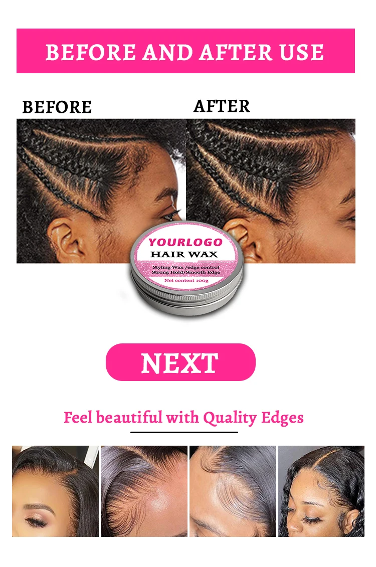 Private Label Edge Control Vendor Hair Wax Stick Mousse Styling Foam Lace Glue Drops