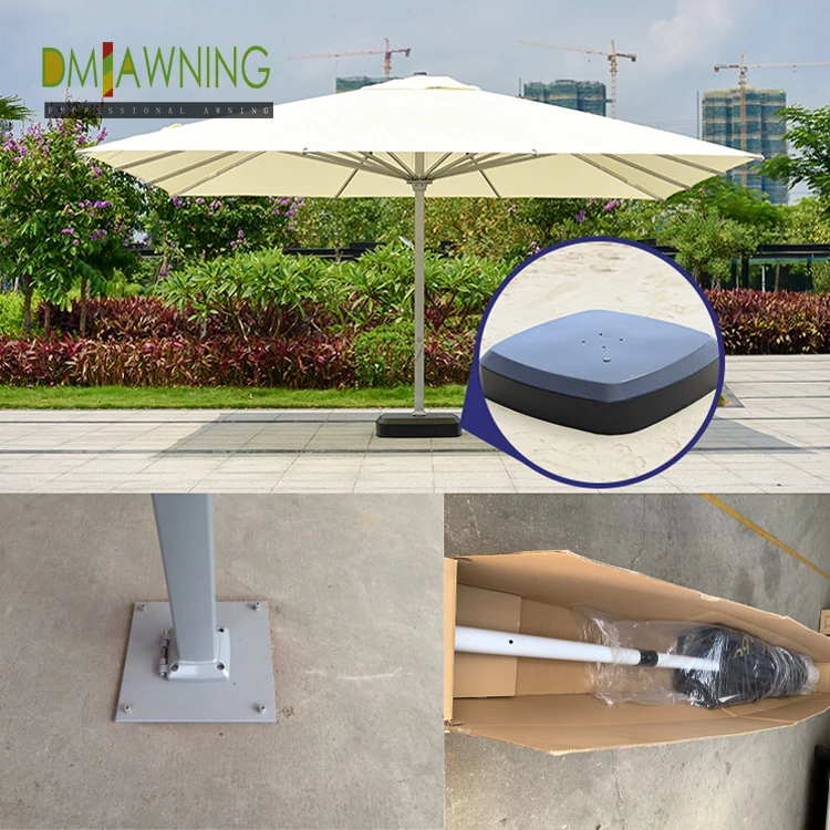 Strong Big umbrella parasol with LED lights sunshade rain cover