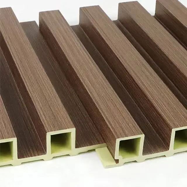 High Quality Indoor Decor Great wall Wood Grain WPC Fluted Wall panel Luxury Cladding Decorative PVC WPC For interior design