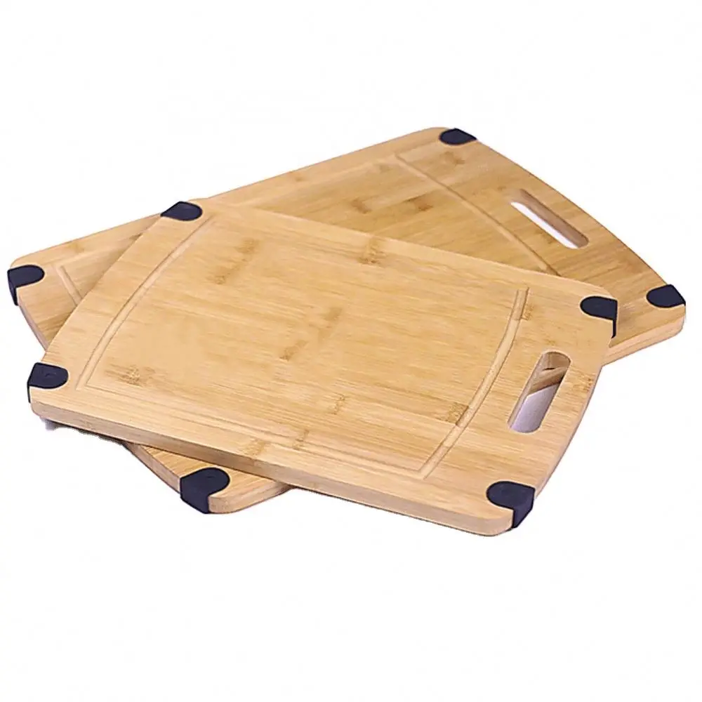 Food Grade Organic Chopping Board, Heavy Duty Serving Tray Silicone anti-slip Bamboo Cutting Board
