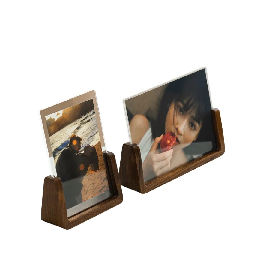 Wooden Base clear Acrylic Picture photo Frame for Beautiful Family Memories