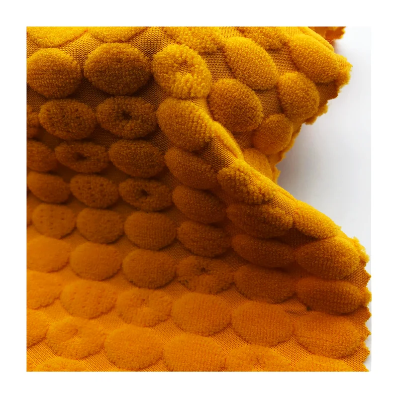 2023 new design Oval shaped towel terry fabric 94%polyester 6%spandex warm jacquard terry knitted fabric for garments