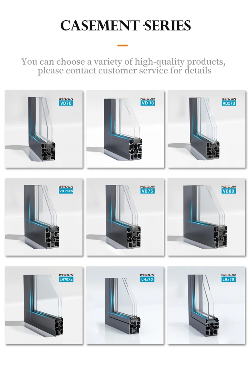 Black Matte Aluminum Tempered Glass doors Folding Sliding System casement window for houses