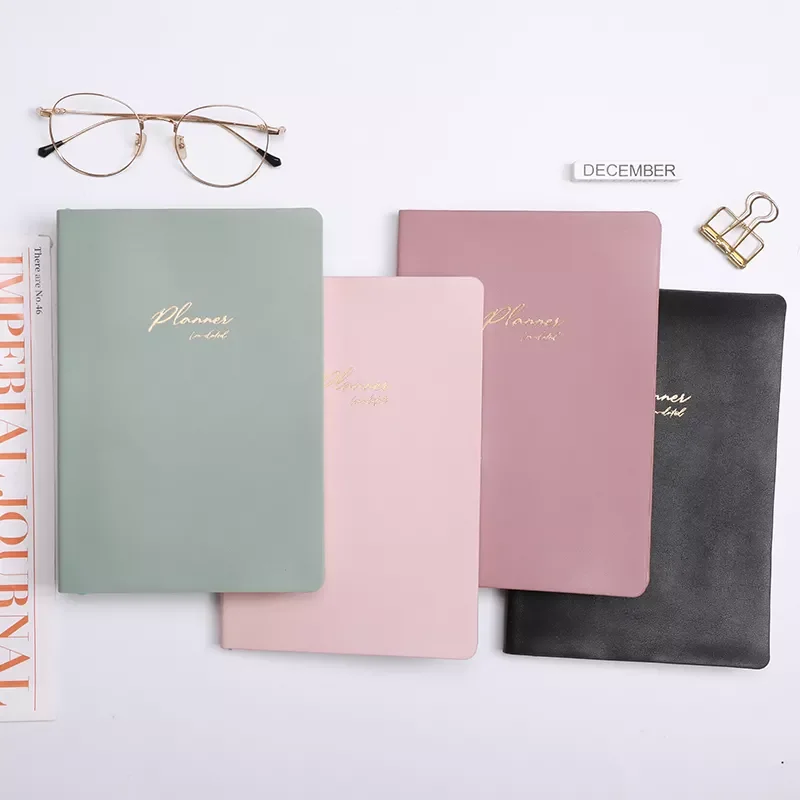 Custom notebook Office Supplies Schedule Books Morandi Pu Cover Agenda Diary Book Undated Planner