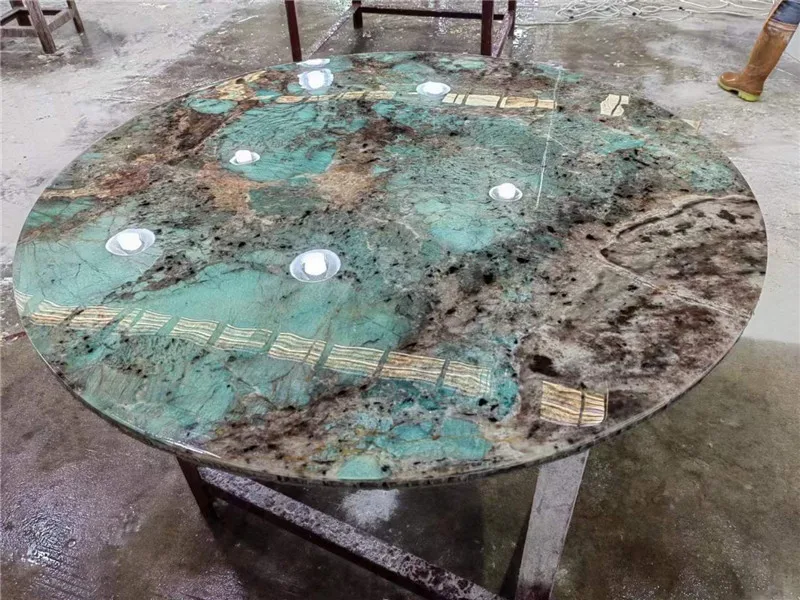 gorgeous stone backlit wall panel amazonite green marble slab from Brazil