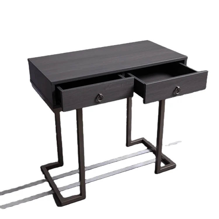 Hot sale metal wooden dressing table 2 drawer bedroom Industrial style desk