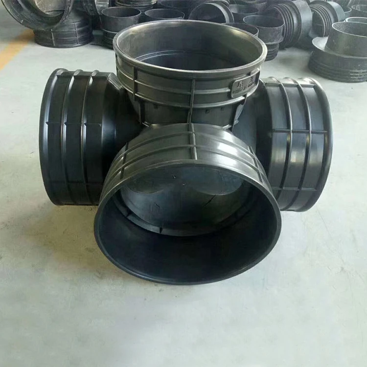 Easy Install Drainage Pipe Fittings PE Plastic Black Inspection Well