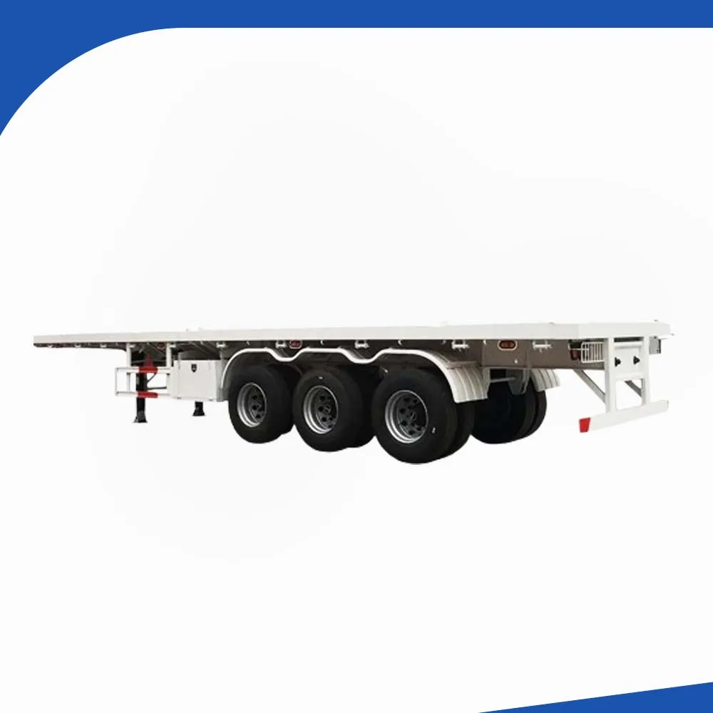 High Quality 3 Axles 20ft 40ft Flatbed Trailer Truck Container Flat Bed Trailer
