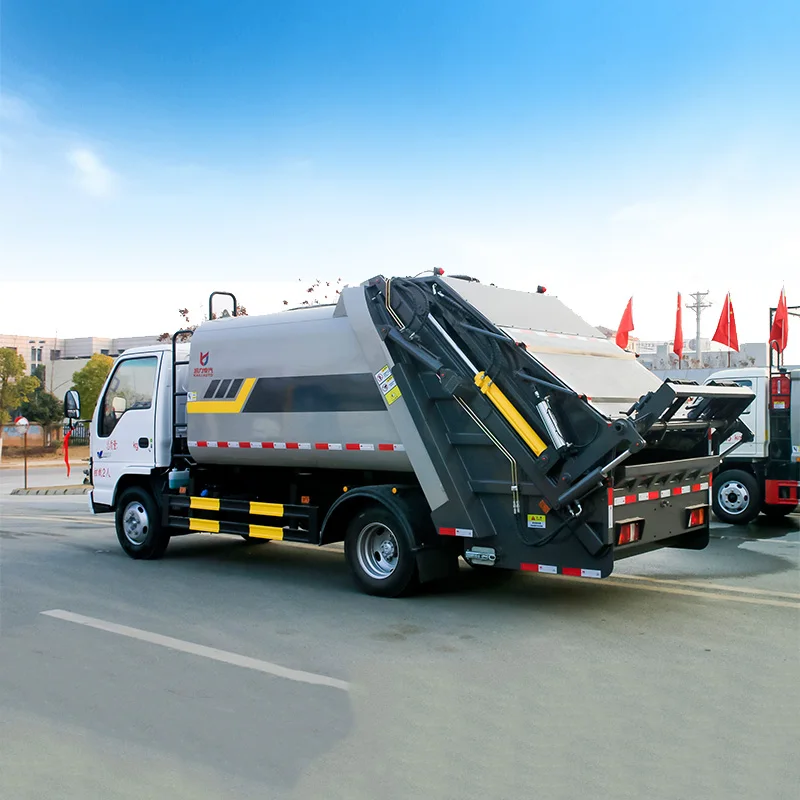 Isuzu высококачественный компримированный мусоровоз прямые продажи с завода механическая Трансмиссия дизельного топлива стандарт выбросов 5 евро